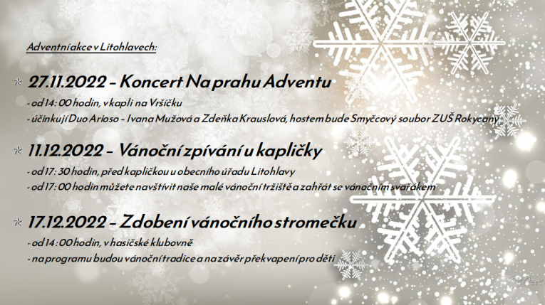 Adventní akce v Litohlavech